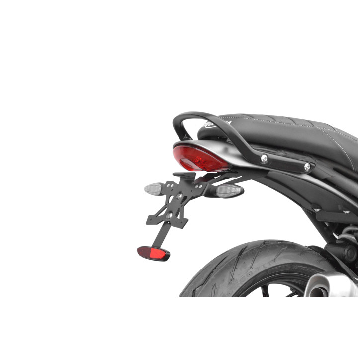 SUPPORT DE PLAQUE AVEC ECLAIREUR TRIUMPH SPEDD TWIN 400 (24-25)